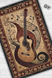 Homshtag Gitar Halısı Pop Art Müzik Halısı Müzik Gitar Figürlü Kahve Renkli Modern Halı