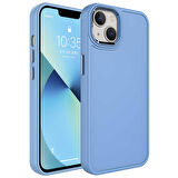 Apple iPhone 14 Kılıf Metal Çerçeve ve Buton Tasarımlı Sert Botx Kapak