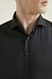 Ds Damat Slim Fit Siyah Düz Nano Care Gömlek