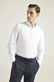 Ds Damat Slim Fit Beyaz Düz Nano Care Gömlek