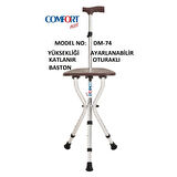 Medikaltec  DM-74 Oturaklı Baston (Yüksekliği Ayarlanır)