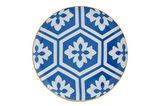 Porland Morocco Desen 2 Mavi Düz tabak 17 Cm