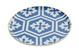 Porland Morocco Desen 2 Mavi Düz tabak 17 Cm