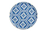 Porland Morocco Desen 2 Mavi Düz Tabak 24 Cm