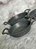 Eda Cookwear Asya Granit Döküm 3 Parça Sahan Seti