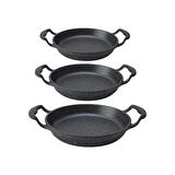 Eda Cookwear Asya Granit Döküm 3 Parça Sahan Seti