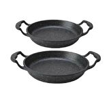 Eda Cookware Granit Döküm 2 li Kapaksız 16-20 Cm Sahan Seti