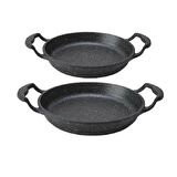Eda Cookware Granit Döküm 2 li Kapaksız 18-20 Cm Sahan Seti