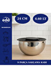 Eda paslanmaz çelik 9 parça karıştırma kabı - rendeli karıştırma saklama kabı seti