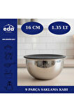 Eda paslanmaz çelik 9 parça karıştırma kabı - rendeli karıştırma saklama kabı seti
