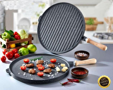 Eda 36 cm Yanmaz/Yapışmaz Döküm Izgara Tavası