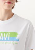 Mavi Doğa Dostu Make The Planet Great Again Baskılı Tişört   168752-620