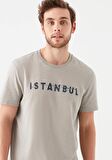 Mavi İstanbul Baskılı Gri Tişört 066282-31935