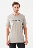Mavi İstanbul Baskılı Gri Tişört 066282-31935