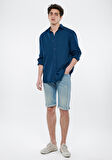 Nicholas Açık Puslu Mavi Premium Jean Şort 0416028720