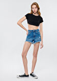 Rosie Gold Koyu Mavi Jean Şort 1447433874