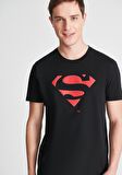Mavi Superman Baskılı Siyah Tişört 066875-900