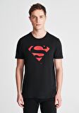 Mavi Superman Baskılı Siyah Tişört 066875-900