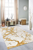 Wilto Beyaz Sarı Halı Yumuşak Oturma Odası Salon Çocuk Odası Mutfak Halısı PF229