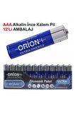 LR03 AAA Alkalin İnce Kalem Pil 12'li Paket