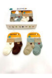 4 ÇİFT PAMUKLU NEW BORN YENİDOĞAN ANTİBACTERİAL UNISEX BEBEK ÇORAP
