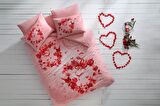 Taç Glow Roses Lastikli Çarşaflı Çiçekli Pamuk Çift Kişilik Nevresim Takımı