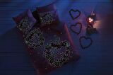 Taç Glow Roses Lastikli Çarşaflı Çiçekli Pamuk Çift Kişilik Nevresim Takımı
