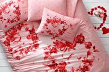 Taç Glow Roses Lastikli Çarşaflı Çiçekli Pamuk Çift Kişilik Nevresim Takımı