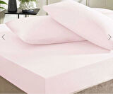 Taç Ranforce Lastikli Tek Kişilik Çarşaf Set Pudra