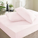 Taç Ranforce Lastikli Queen Size Çarşaf Set Pudra