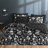 Linens Wıntor Pamuk Saten Nevresim Takımı Çift Kişilik Siyah