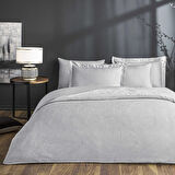 Linens Premium Wave Pamuk Jakar Nevresim Takımı Çift Kişilik Gri