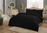Taç Saten Basic King Size Nevresim Takımı Siyah