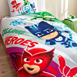 Taç Lisanslı Pj Masks Super Team Pamuk Tek Kişilik Nevresim Takımı