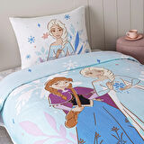 Taç Lisanslı Disney Frozen Family Tek Kişilik Pamuk Pike Takımı
