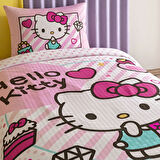 TAÇ HELLO KİTTY CAKE TEK KİŞİLİK LİSANSLI PİKE TAKIMI