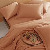 Linens Mix&Match Pamuk Saten Tek Kişilik Saten Nevresim Kılıfı Turuncu