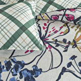 TAÇ SEÇ&SER ÇİFT TARAFI DESENLİ ÇİFT KİŞİLİK NEVRESİM TAKIMI GREENY YEŞİL