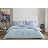 TAÇ SEÇ&SER ÇİFT TARAFI DESENLİ ÇİFT KİŞİLİK NEVRESİM TAKIMI SHİMMER GRİ