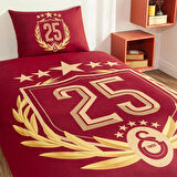 TAÇ LİSANSLI GALATASARAY ÖZEL ÜRETİM 25. ŞAMPİYONLUK TEK KİŞİLİK NEVRESİM TAKIMI