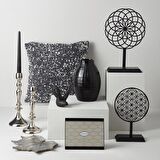 Linens Shea Paslanmaz Çelik 22 cm Şamdan Gümüş