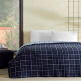 Taç Edwin Pamuk Tek Kişilik Battaniye Lacivert