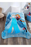 Taç Frozen Kız Çocuk Battaniye Tek Kişilik