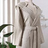 Taç Casual Waffle Pamuk Bornoz Taş L/XL