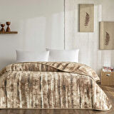 Taç Liora Tek Kişilik Battaniye Kahverengi