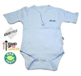 Sema Baby Yarım Kol Kaşkorse Badi (Body) - Mavi  6-12 Ay