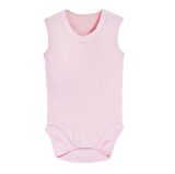 Sema Baby Jakarlı Askılı Badi (Body) - Pembe 9-12 Ay