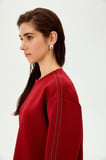 Parlak Taşlı Oversize Sweatshirt
