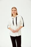Grogren Detaylı Kapüşonlu Truvakar Kol Örme Sweatshirt