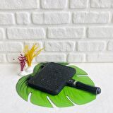 Meşeler Ocak Üstü Granit Döküm El Tost ve Çok Amaçlı Grill Tava 26 cm Siyah
